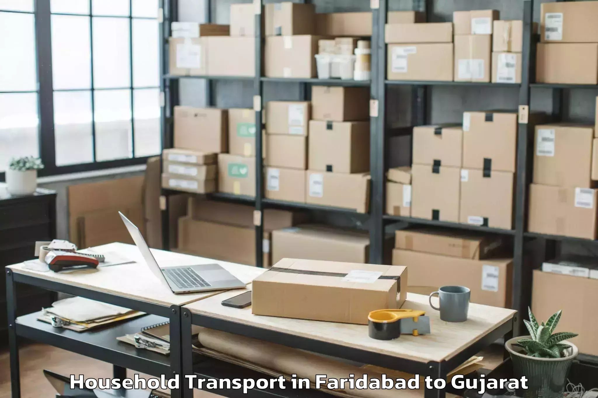 Professional Faridabad to Kamrej Household Transport